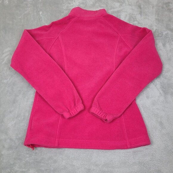Columbia Girls Warm Fleece LS Full‎ Zip Solid Pink Sweater Jacket Youth Medium - Picture 8 of 8